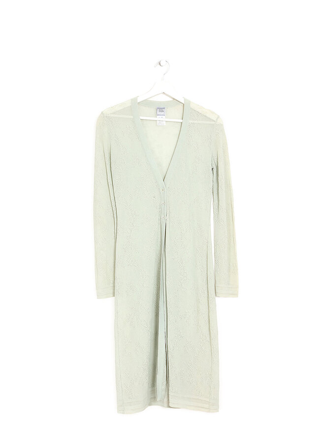 Hervé Léger Cardigan Côtelé Bleu Clair