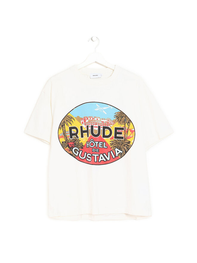RHUDE T-shirt graphique noir 'Hotel De Gustavia' pour femmes