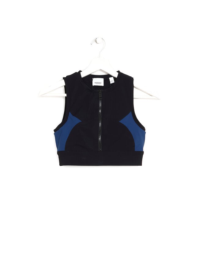 BURBERRY Gilet extensible noir avec accents bleus