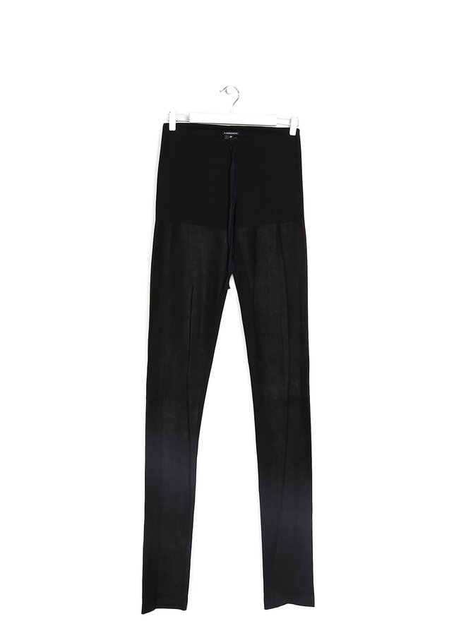 ANN DEMEULEMEESTER High Waist Leather-Blend Pants