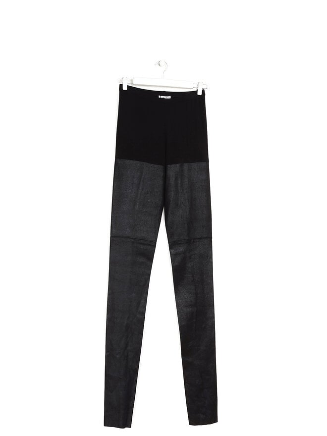 ANN DEMEULEMEESTER Pantalon en cuir étroit