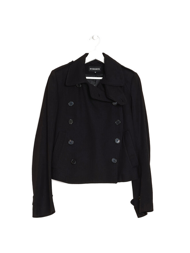 ANN DEMEULEMEESTER Vocal Black Double-Breasted Jacket