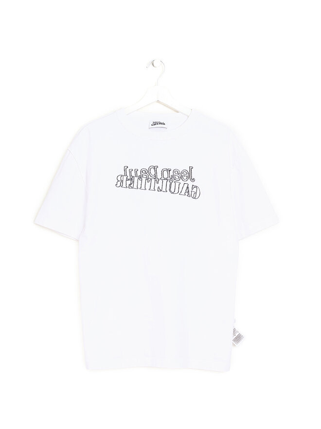 Jean Paul Gaultier White Graphic Print Inside-Out T-Shirt
