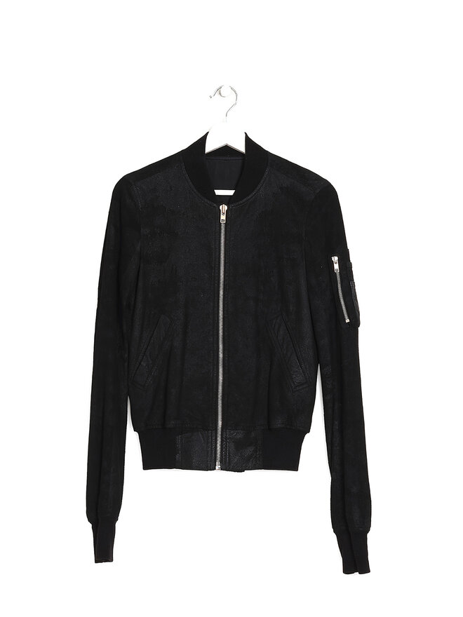 Rick Owens Lamb Leather Bomber Jacket