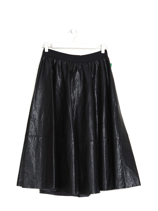 DRYKORN Pleated Faux Leather Midi Skirt