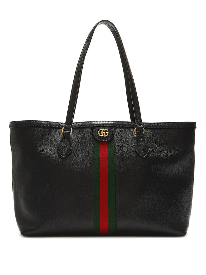 GUCCI Grained Leather Tote Bag