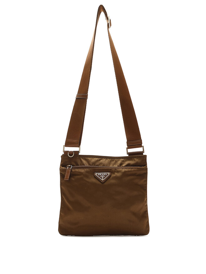 PRADA Brown Nylon Crossbody Bag