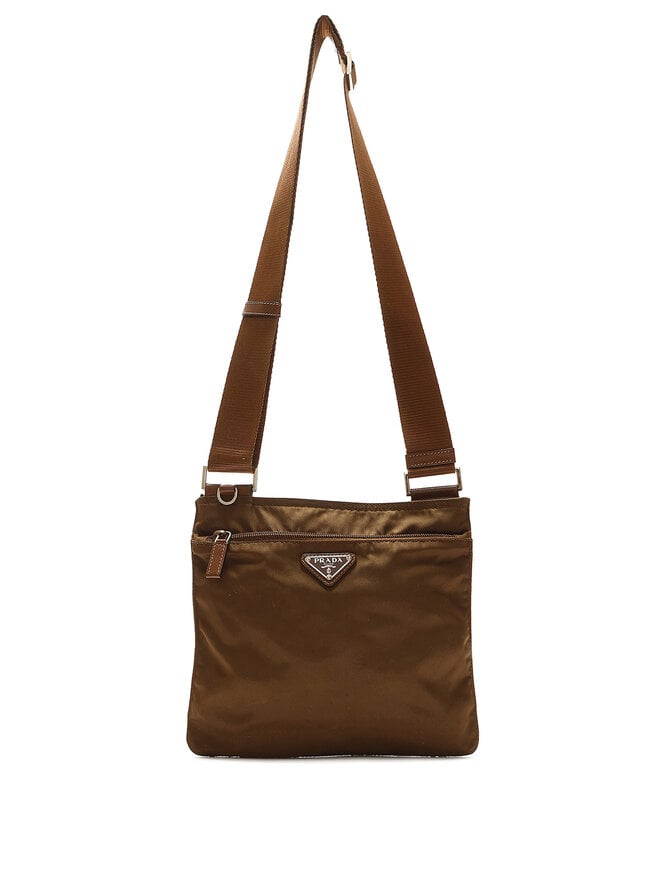 PRADA Sac à bandoulière en nylon brun
