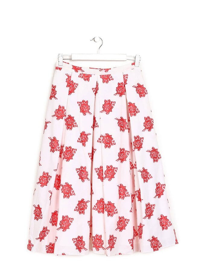 ERDEM Jupe Midi Ina à Motif Floral Fil-Coupé