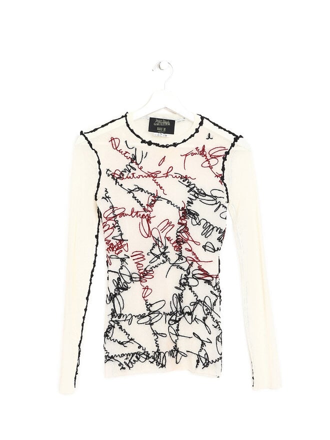 Jean Paul Gaultier MAILLE FEMME Haut en Maille à Motif Abstrait