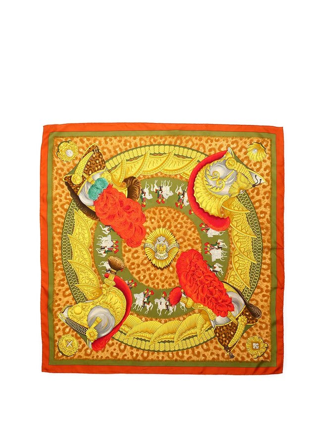 HERMÈS Casques et Plumets Silk Scarf