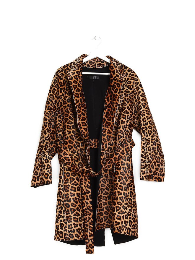 Annie Horth x éditions de robe Leopard Print Leather Jacket