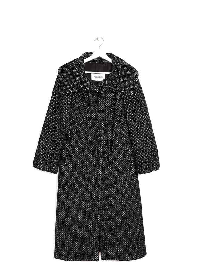 Max Mara Manteau à Col Montant en Laine Mélangée