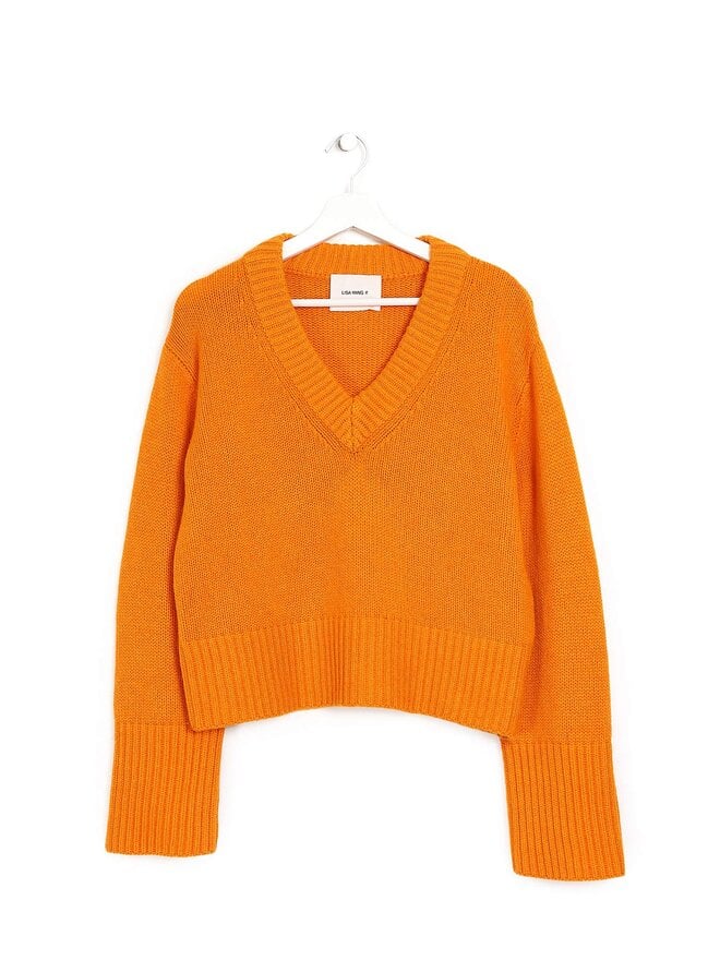 LISA YANG Pull en Cachemire Orange Vif