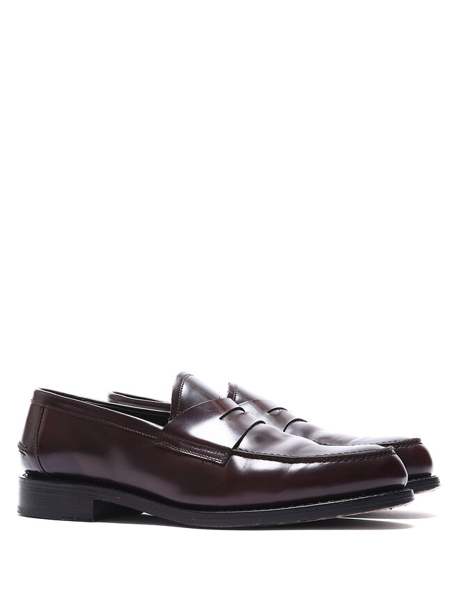 École de Pensée Burgundy Leather Loafers