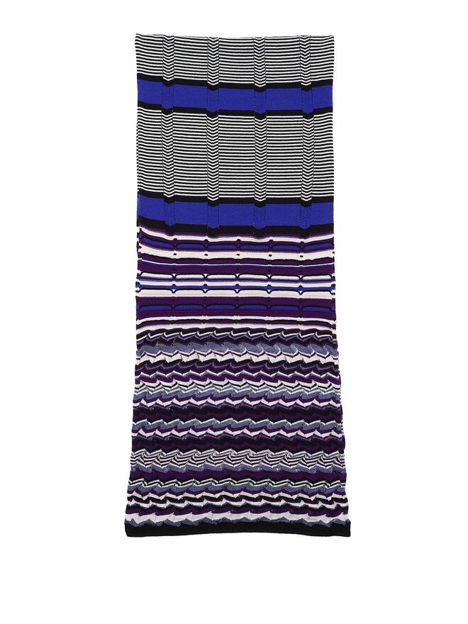 MISSONI Foulard en Laine Mélangée à Motifs Géométriques