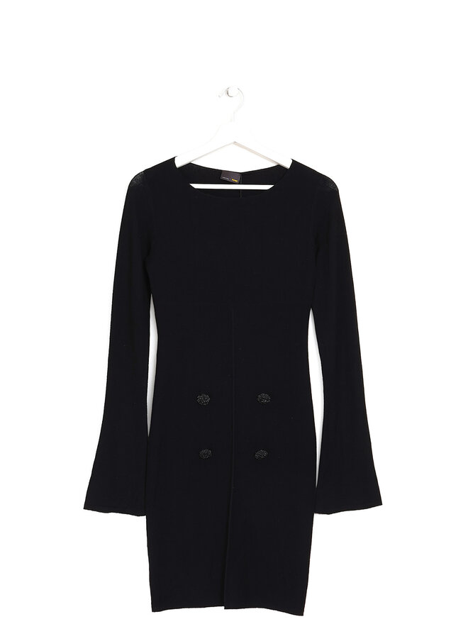 FENDI Ribbed Knit Cashmere Midi Dress