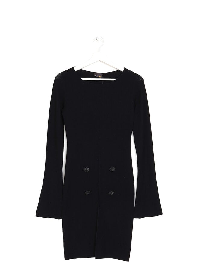 FENDI Robe Midi en Cachemire Côtelée