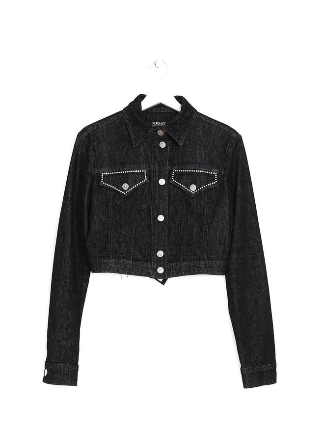 VERSACE JEANS COUTURE Veste en Jean Courte Noire