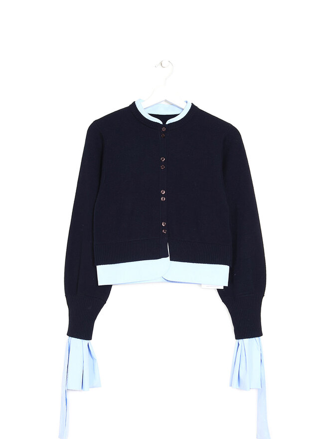 Bibiy. Cardigan à Manches Longues Bleu Marine