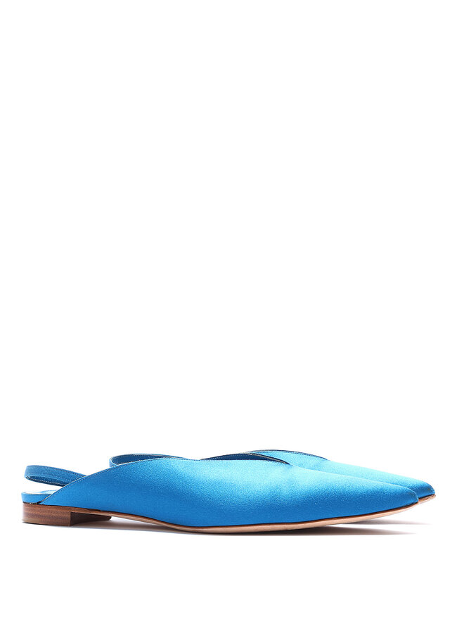 MANOLO BLAHNIK Satin Slingback Flats