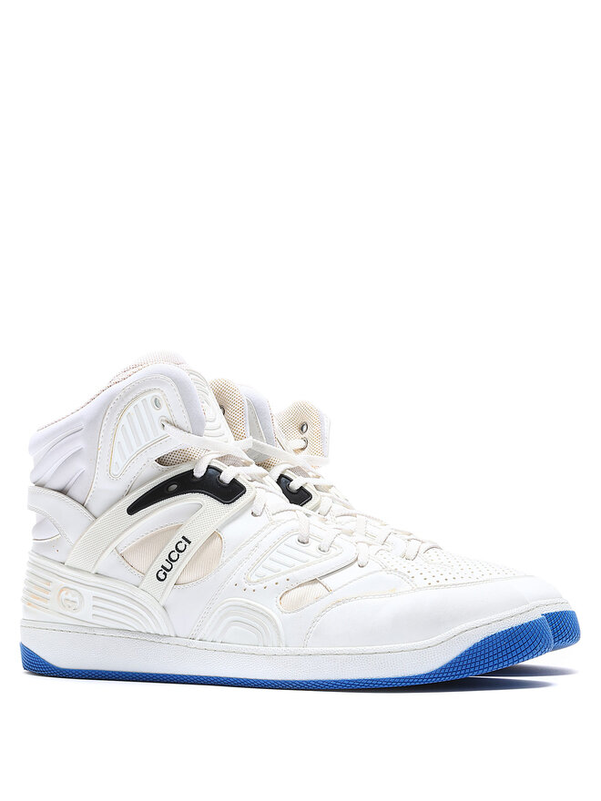 GUCCI Baskets Hautes en Cuir Blanc par Gucci