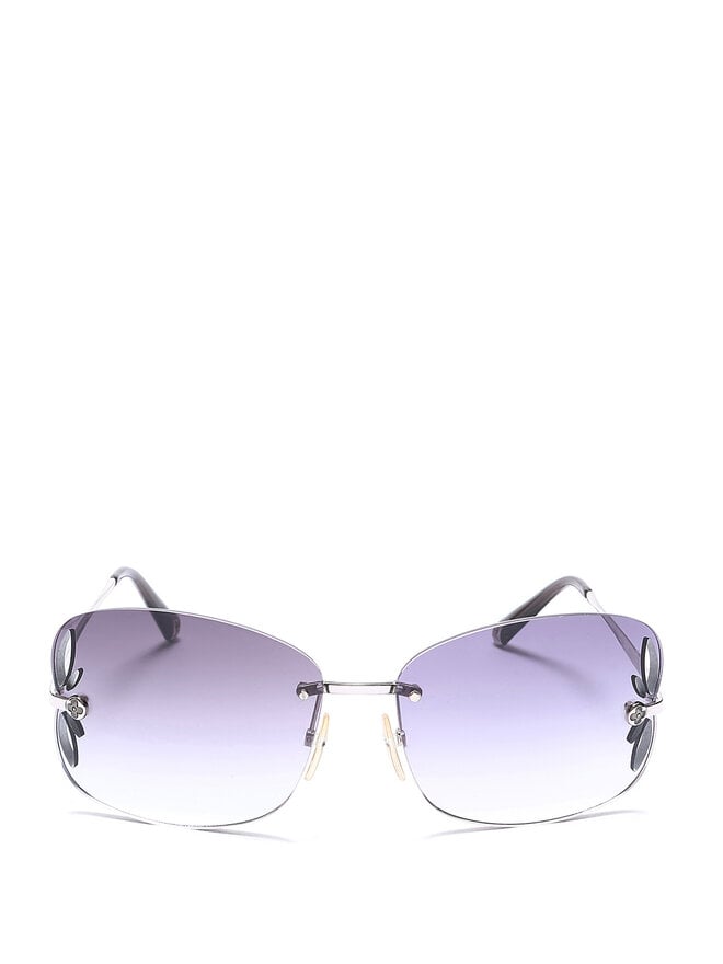 LOUIS VUITTON Lunettes de soleil argentées avec logo