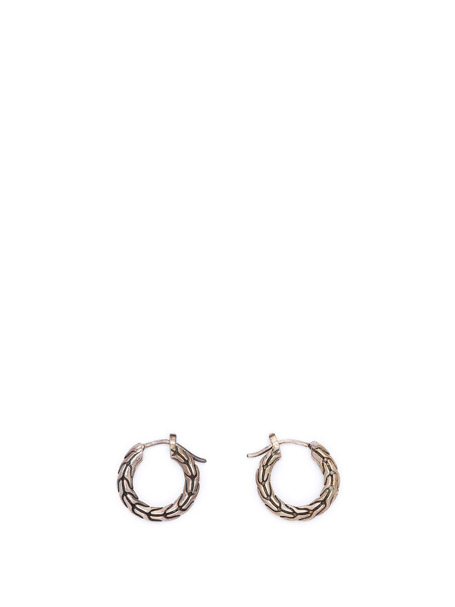 John Hardy Boucles d'oreilles créoles en argent texturé