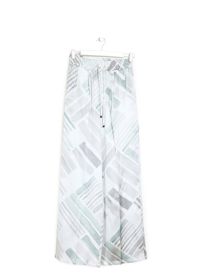 Kiton Pantalon en Soie à Motif Géométrique