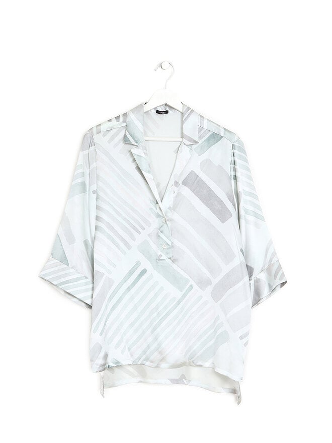 Kiton Abstract Silk Blouse