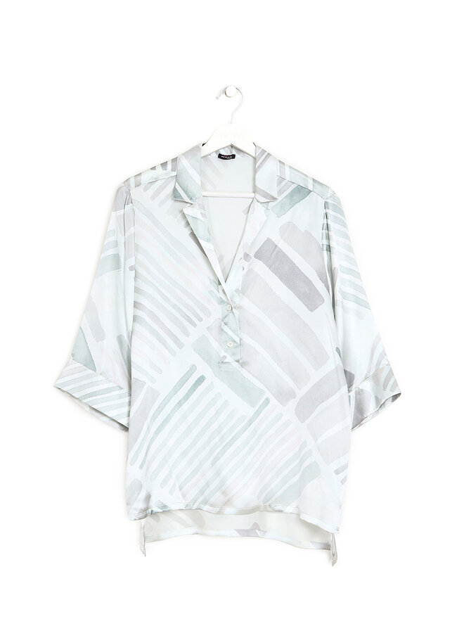 Kiton Chemisier en Soie à Motif Abstrait