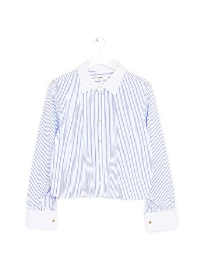 FRAME Striped Long Sleeve Cotton Shirt