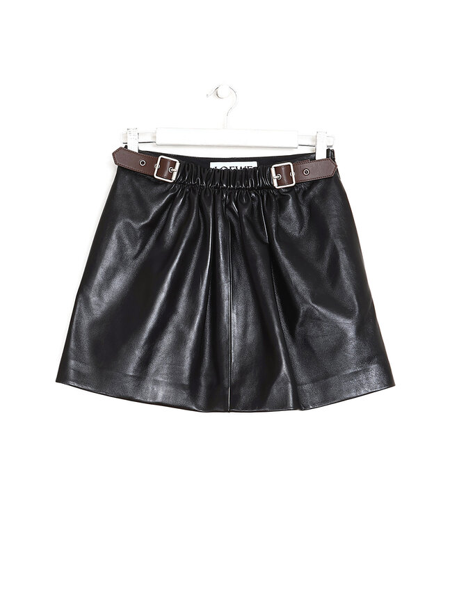LOEWE Jupe Mini en Cuir Ceinturée