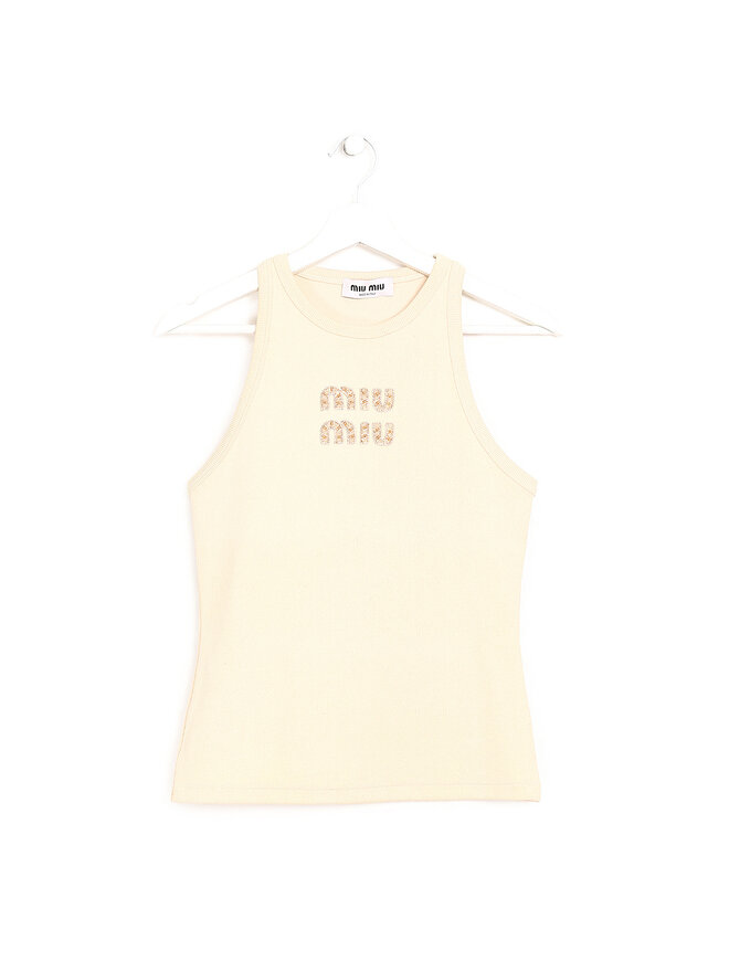 MIU MIU Débardeur en Tricot Côtelé