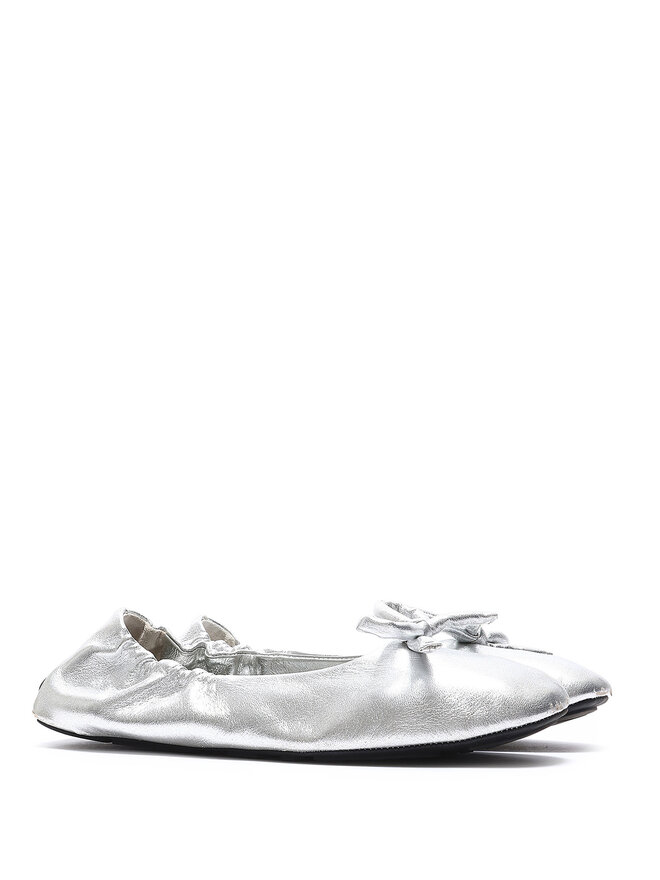 PRADA Metallic Leather Ballet Flats