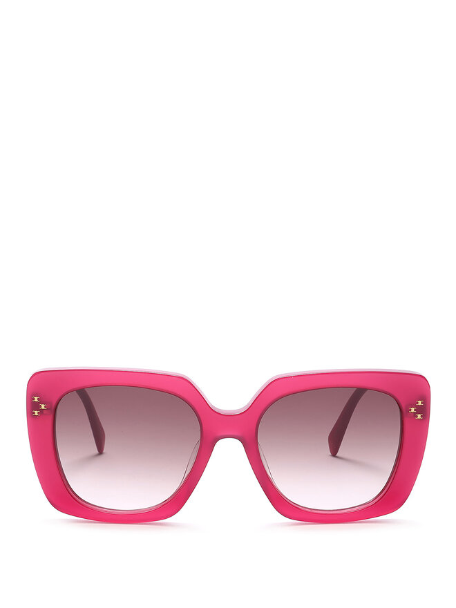 CELINE Rectangular Pink Acetate Sunglasses