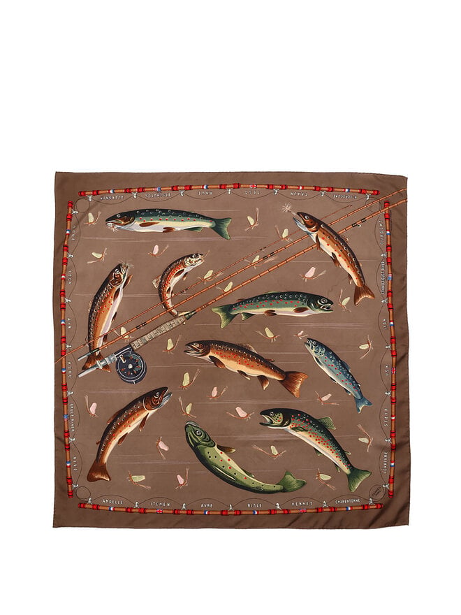 HERMÈS Foulard Les Truites