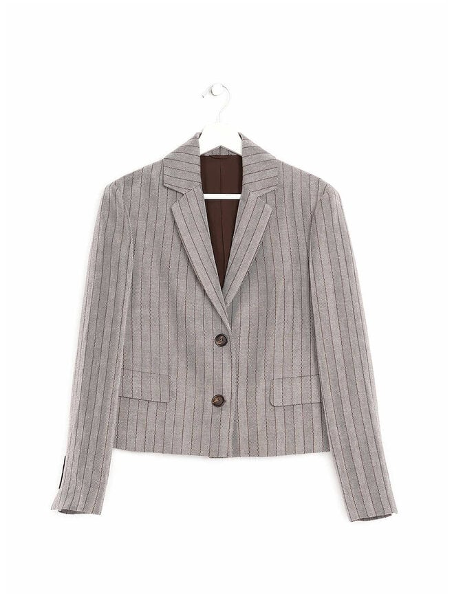 BRUNELLO CUCINELLI Veston en lin rayé