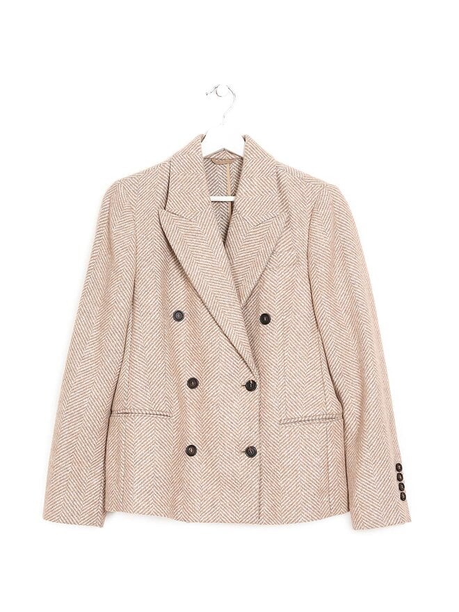 BRUNELLO CUCINELLI Blazer à Carreaux Double Boutonnage