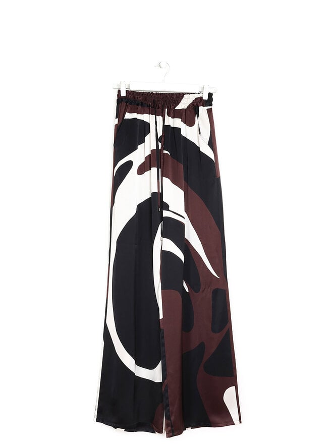 Kiton Pantalon en Soie à Motif Abstrait
