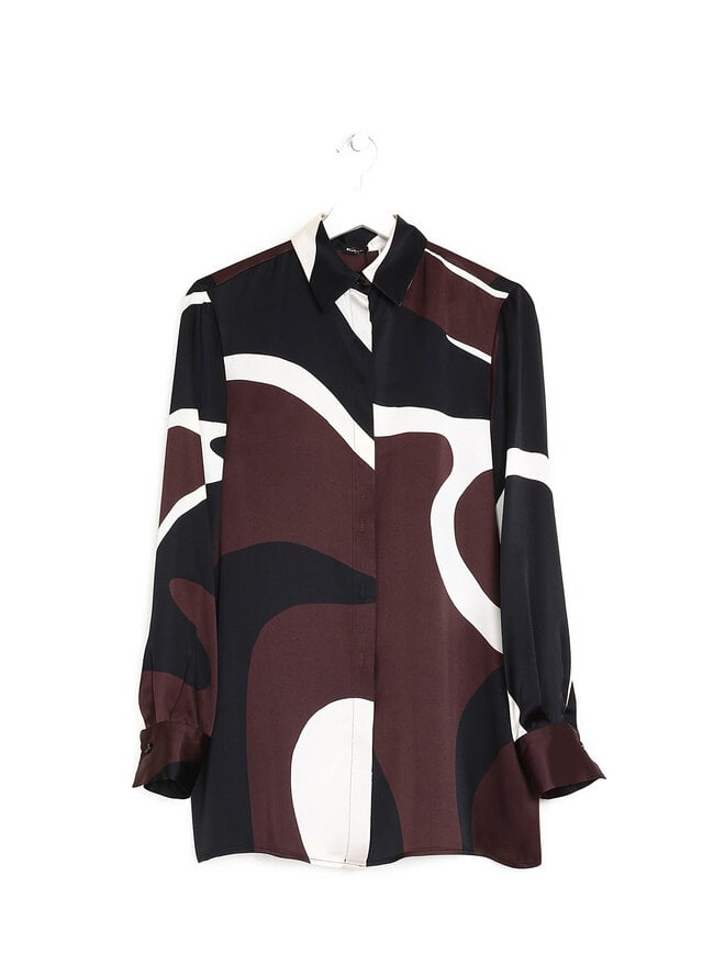 Kiton Chemise en Soie à Motif Abstrait