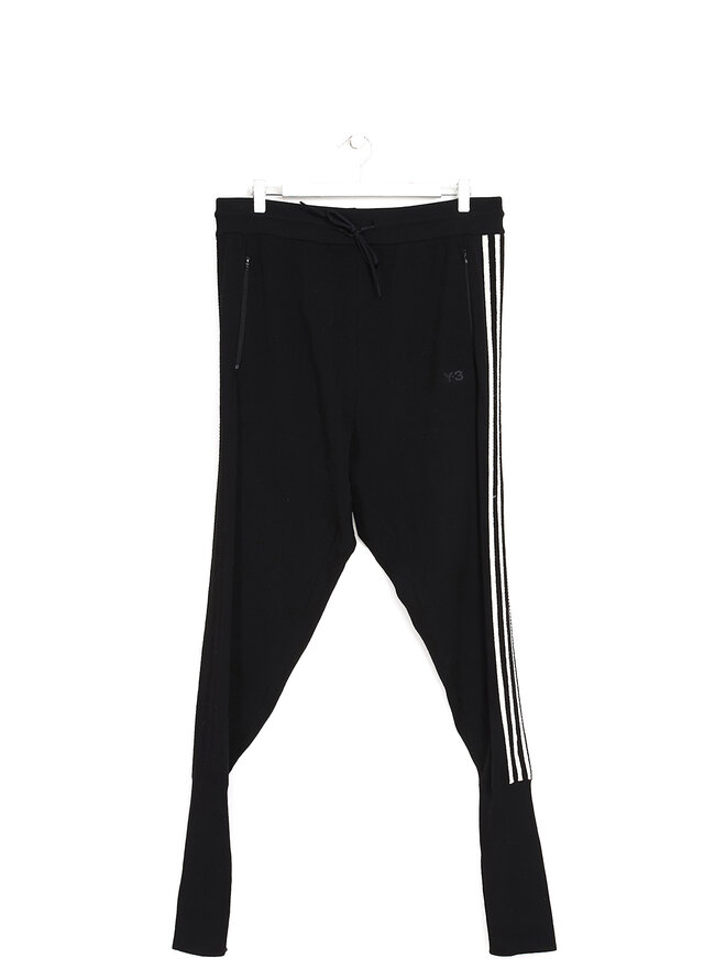 Y-3 Pantalon à Cordon Ajustable en Laine Mélangée