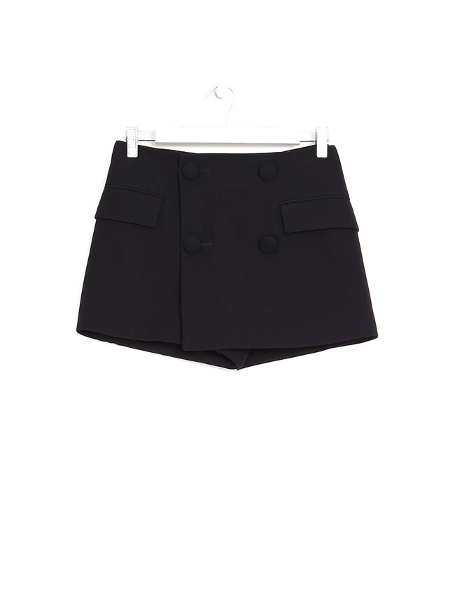 BALMAIN Double-Breasted Virgin Wool Shorts
