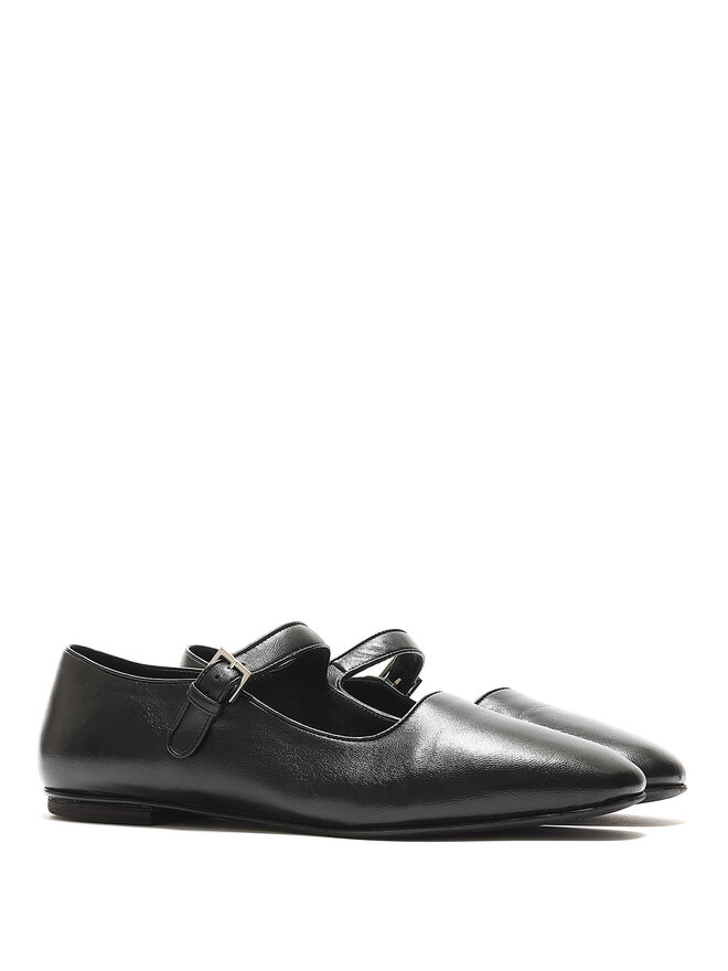 THE ROW Black Ava Ballerina Flats