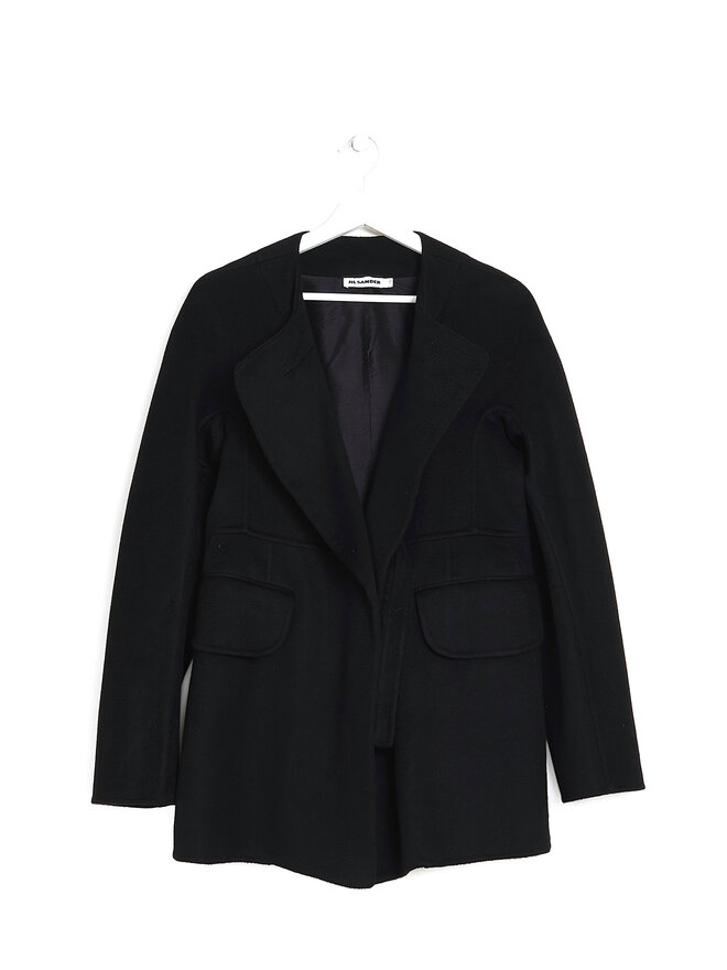 JIL SANDER Black Cashmere Coat