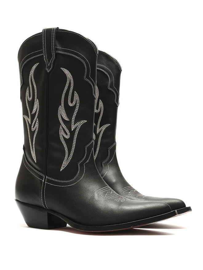 sonora Bottes de Cowboy en Cuir Brodé Western