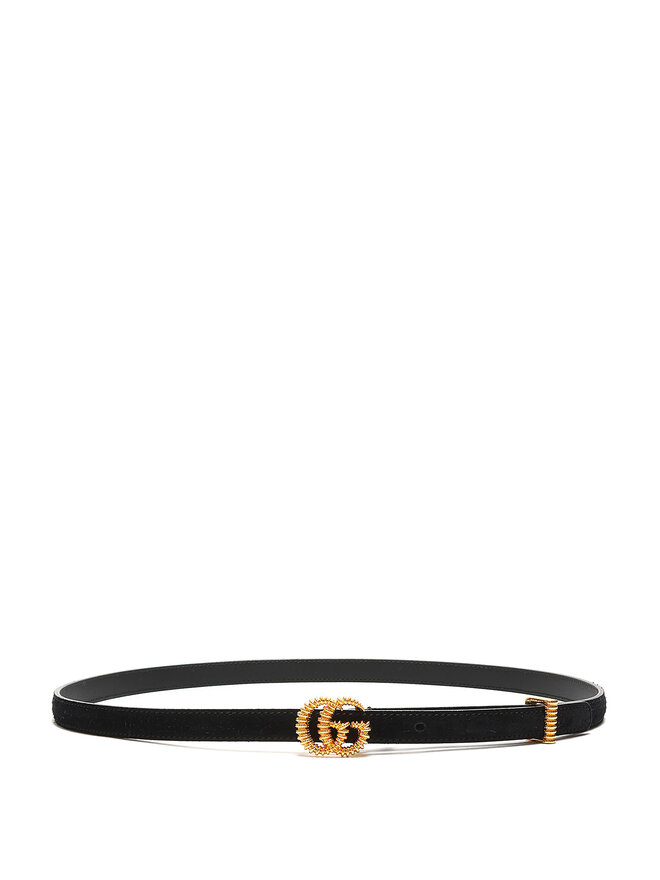 GUCCI Ceinture en Suède avec Boucle G Entrelacée