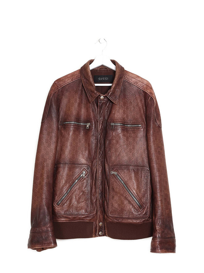 GUCCI Monogram Leather Jacket