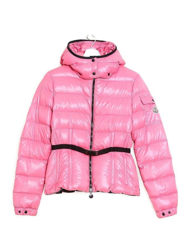 MONCLER Pink Puffer Jacket with Hood