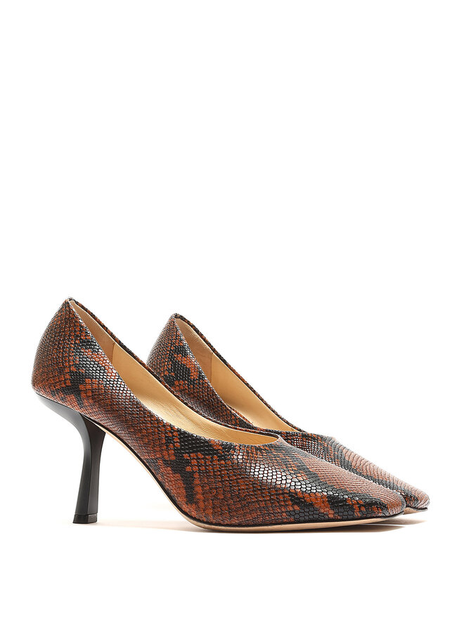 JIMMY CHOO Snake Print Leather Pumps